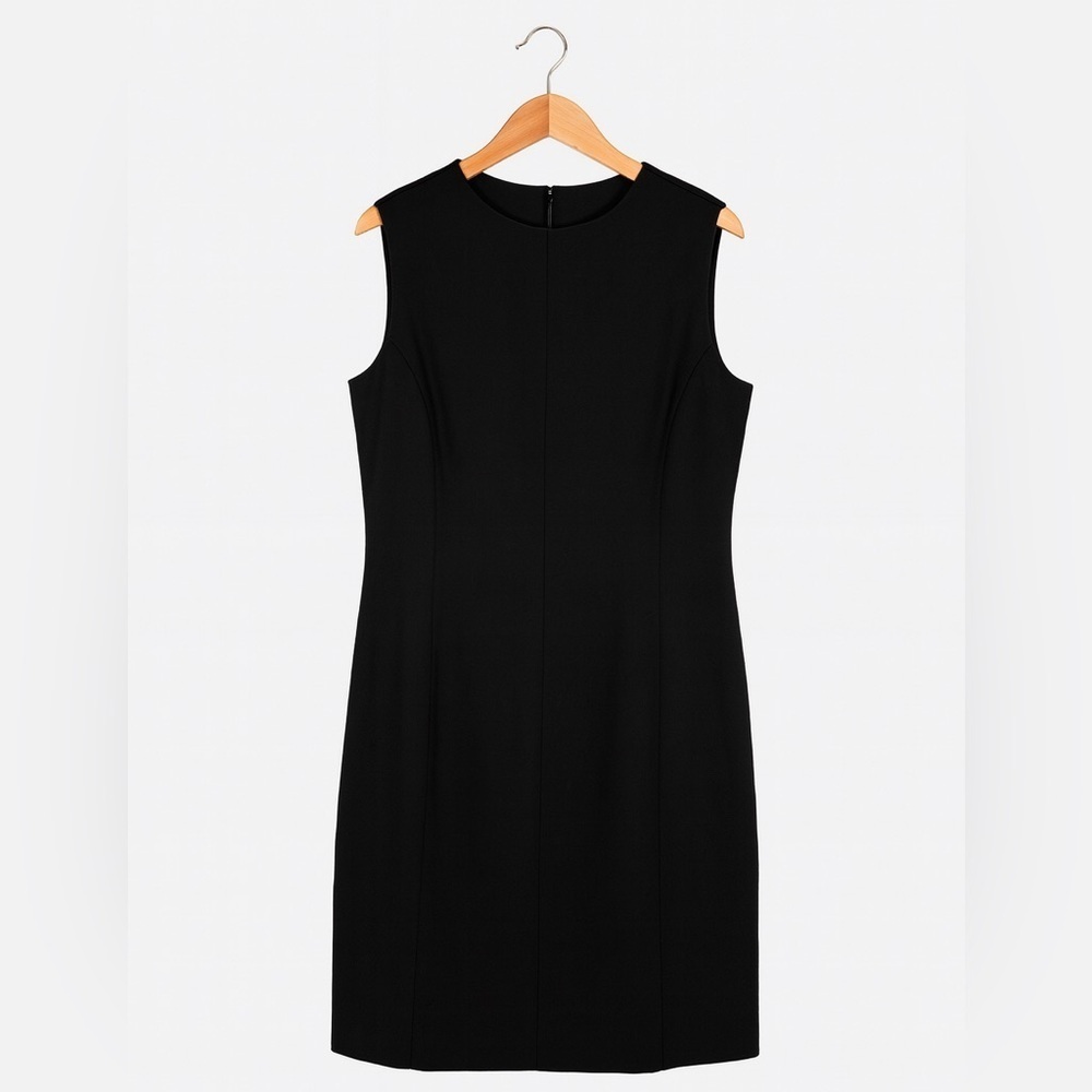 Mixit Womens Black Sleeveless V- Neck Lined Back Zip Shift Dress Size 10 - Picture 2 of 2